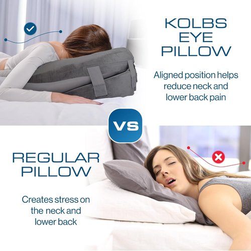 Kolbs Face Down Pillow - Post Eye Surgery Vitrectomy | Dual-Sided Warm & Cool Memory Foam, Washable Cover