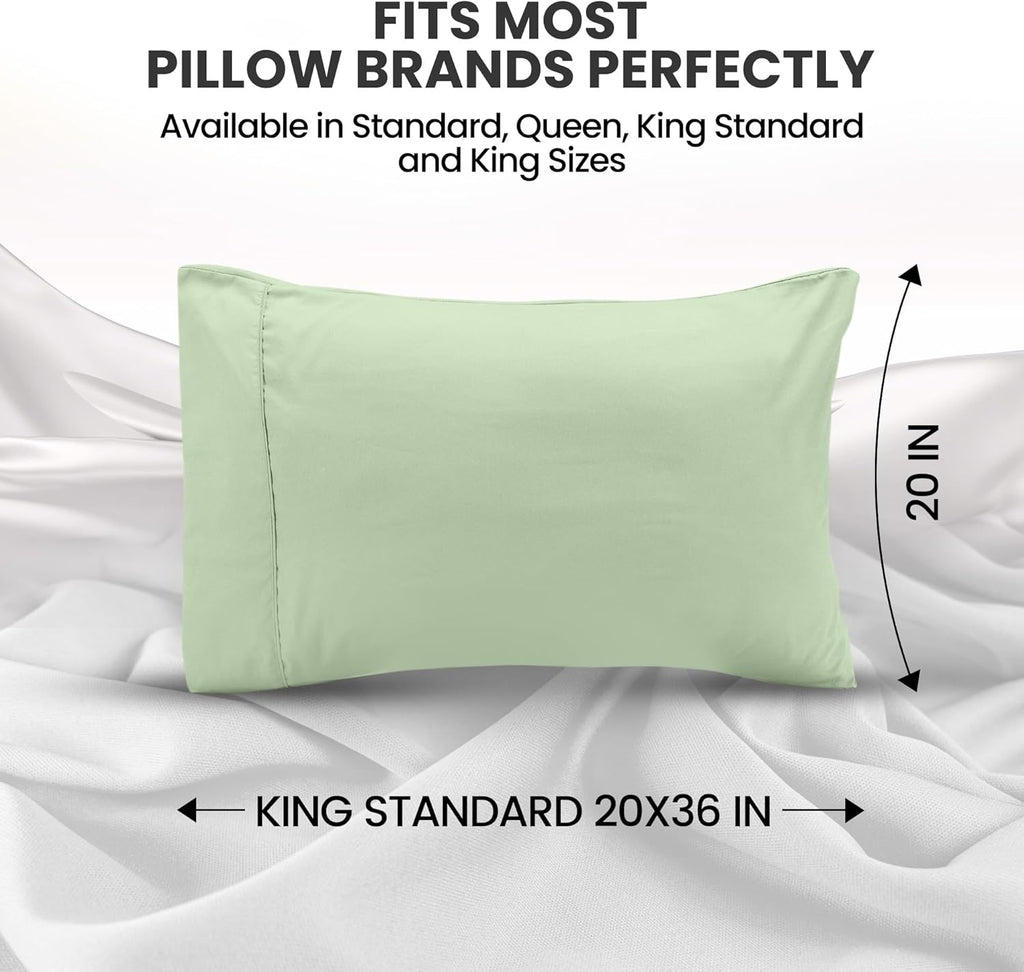 Utopia Bedding Pillow Cases | Soft Brushed Microfiber 2-Pack - Oeko-TEX Certified, 20x26 Inches (Sage)