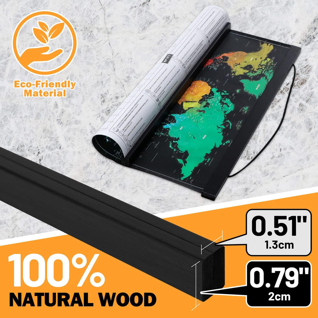 Benjia Magnetic Light Wood Poster Frame - 33x23, 33x24, 33x22 for Canvas Art | Black, 1 Pack