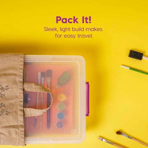 IRIS USA Craft Storage Container Bins - 6 Qt. Clear Organizer Tote with Lids | Stackable & Secure Latch Buckles, 6 Pack