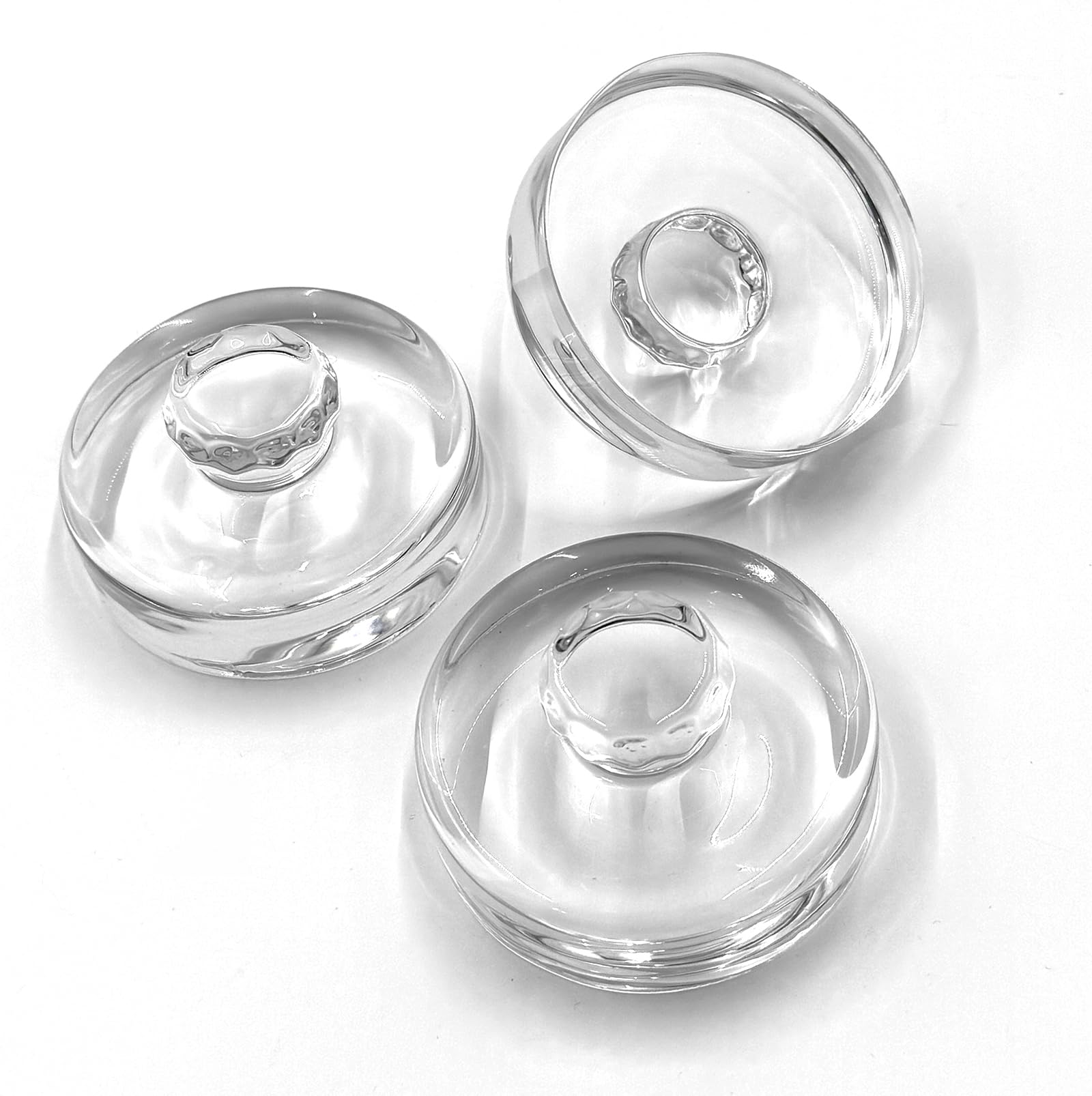 Nexboraque 9 Pack Fermentation Glass Weights with Easy Grip Handles, Clear Canning Weights and Pickling Glass Weight for Wide Mouth Mason Jars, Fermenting Kit, Kimchi, Sauerkraut