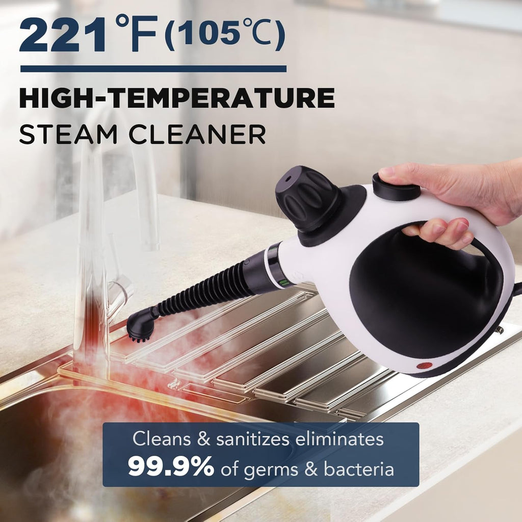 Skiennix Handheld Steam Cleaner - Portable Upholstery Steamer with 10 Accessories for Home Use