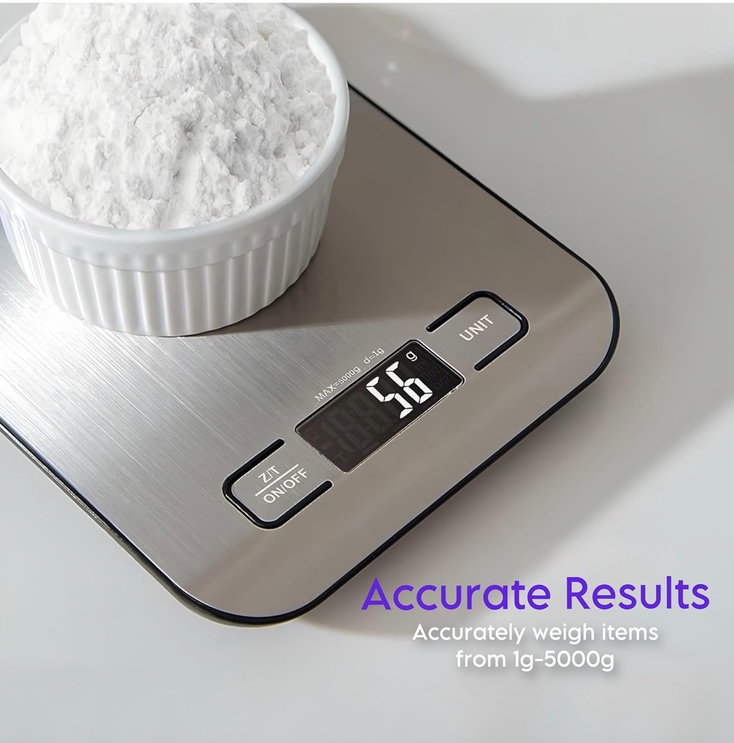 Skiennix Digital Kitchen Scale - Precision Food Scale in Grams & Ounces | Stainless Steel, Compact Design for Cooking & Baking