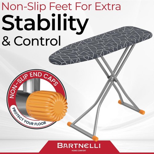 Bartnelli Compact Ironing Board - Space-Saving 13x43 Steel Design with Adjustable Height & Bonus Accessories
