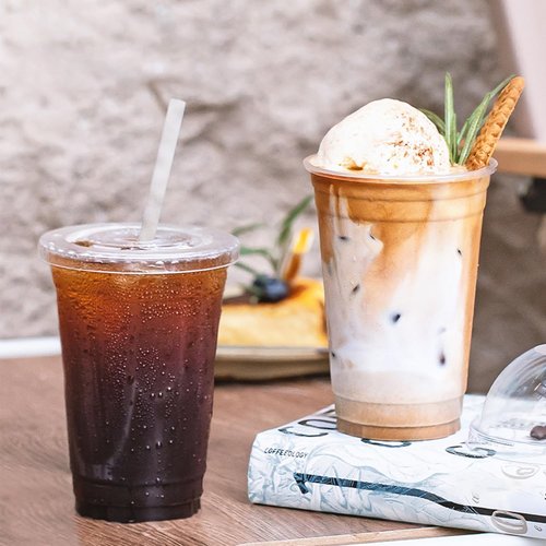 Ginkgo 20oz Clear Plastic Iced Coffee Cups - 100-Pack, Leak-Proof & Sturdy Disposable To-Go Cups for Smoothies & Beverages