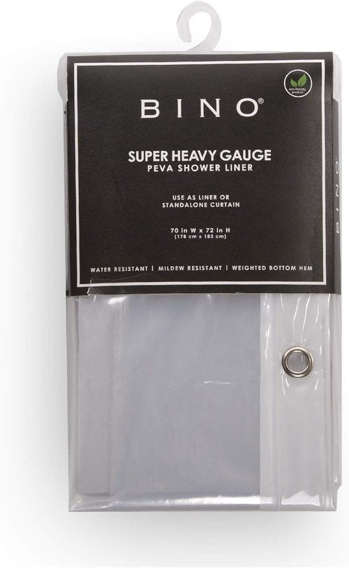BINO Clear Shower Curtain Liner - Durable 70"x72" PEVA 8G for a Fresh Bathroom Look