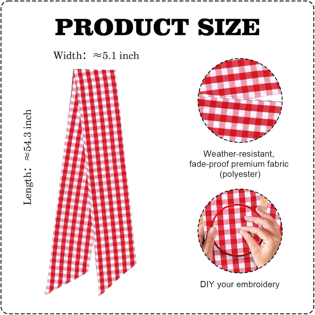 Regine Switzerland Red & White Plaid Wreath - Festive Front Door Decoration for Holidays & Events