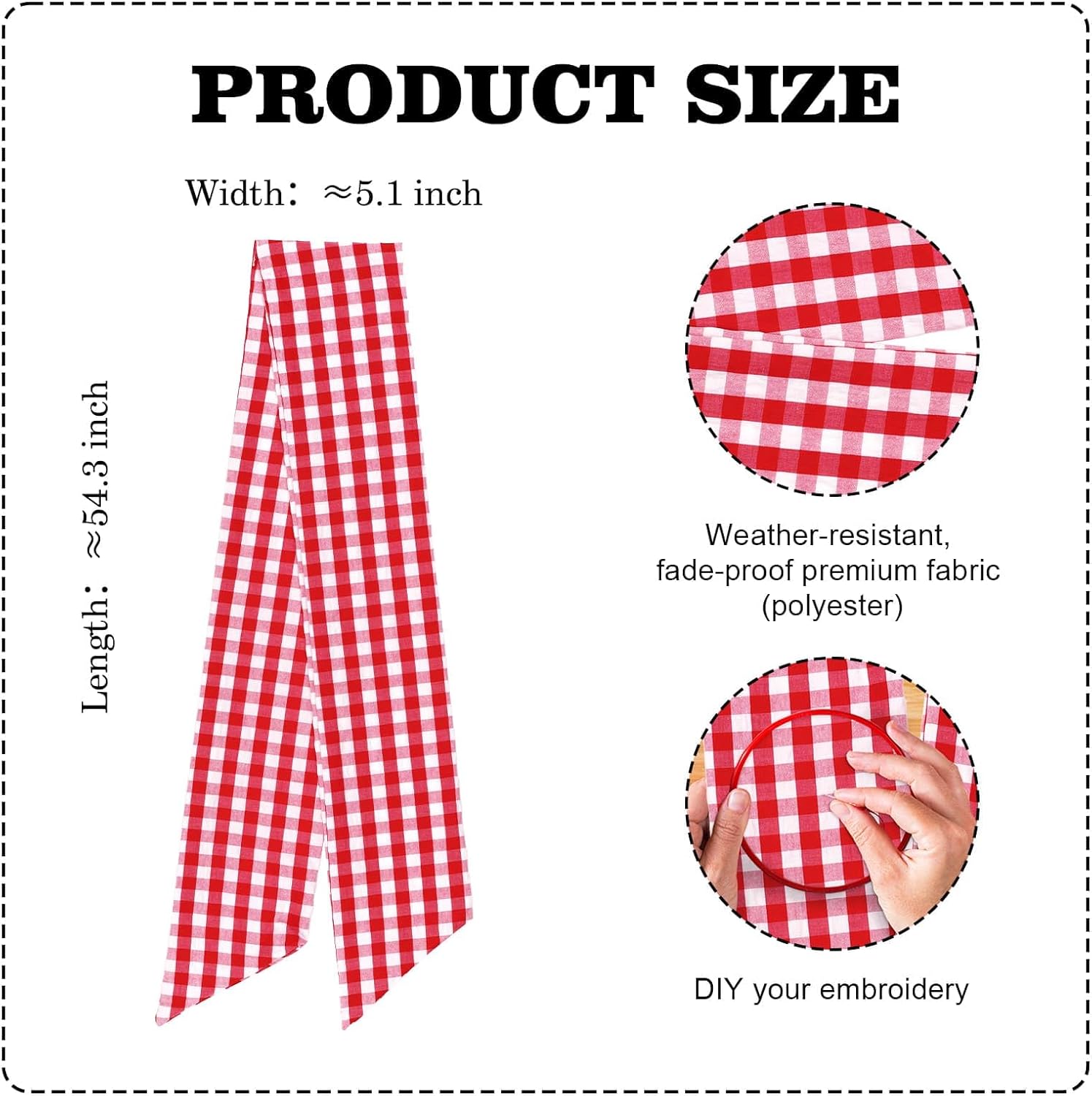 Regine Switzerland Red & White Plaid Wreath - Festive Front Door Decoration for Holidays & Events