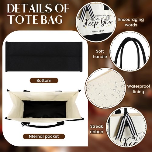 Abbylike 12 Pcs Christian Easter Gifts Canvas Tote Bags Bulk Bible Verse Religious Totes with Handles Reusable Grocery, Beach & Travel Bags for Women Gifts for Church, Bridal Party Daily Use