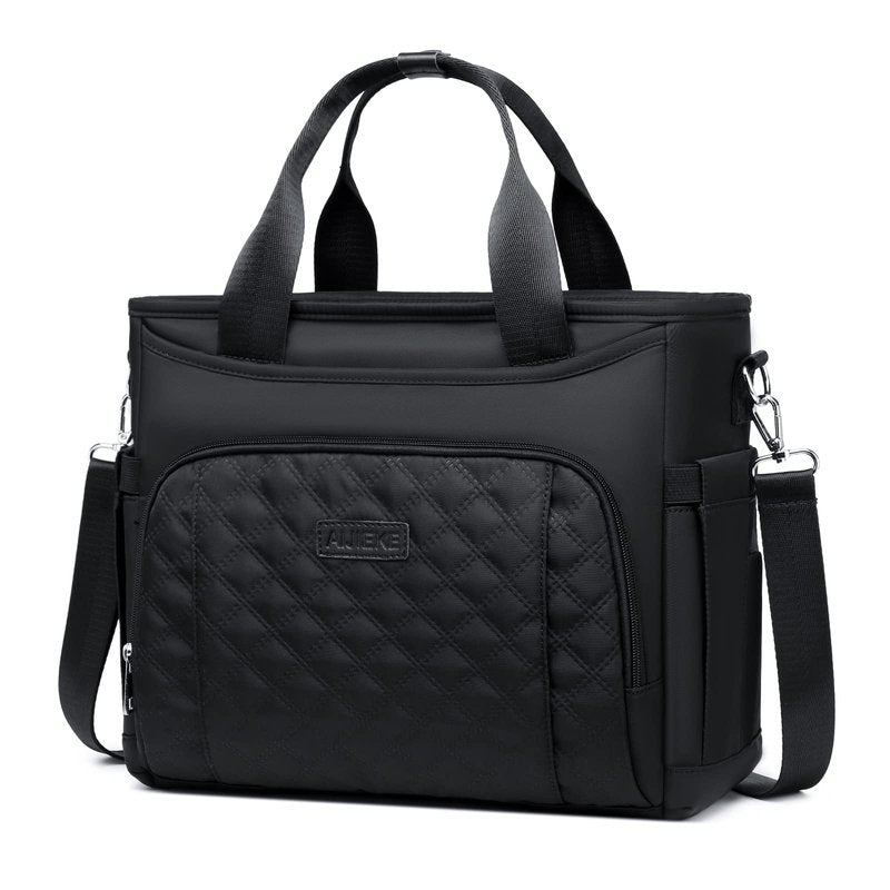 AIJIEKE Insulated Lunch Bag for Men Women, Lunch Box, Lunch Tote for Work, Large Leak Proof Cooler Bag with Removable Strap, Reusable Adult Lunchbag, Picnic, Office, Beach, Black