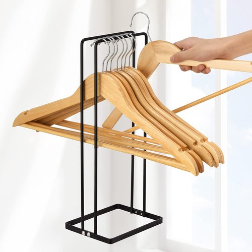 EASTTOWEST Hanger Organizer - Sturdy Black Carbon Steel Rack for 110 Wire Hangers | Closet & Laundry Room Storage