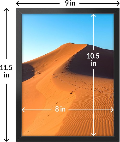 LaVie Home 8.5x11 Picture Frame - Classic Black Frame with HD Plexiglas for Wall Display | Vertical & Horizontal Use
