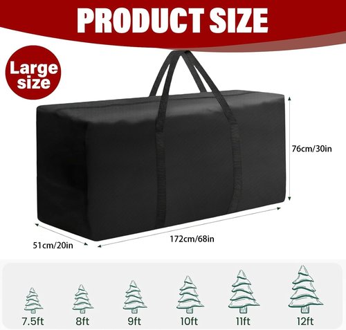 Extra Large Waterproof Patio Cushion Storage Bags by [Brand Name] - 177 Gallon Capacity with Handles & Dual Zippers | Fits 12 Ft Trees & Holiday Decor, 68" x 30" x 20"