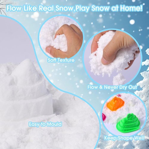 FIIOEOY Snow Sensory Bin - Arctic Animal Figures & Play Sand Art Kit for Kids Ages 3-8
