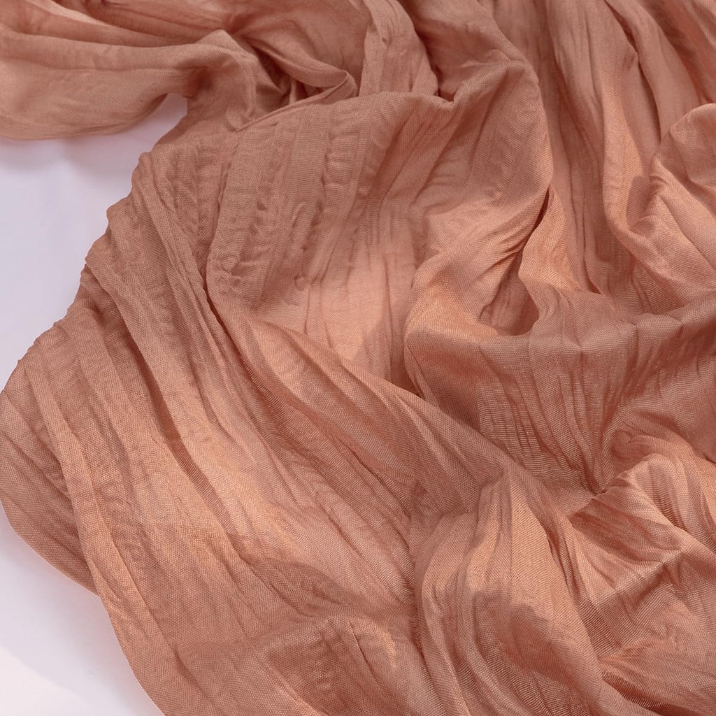 Socomi Cheesecloth Table Runner - 120 Inch Dusty Rose Boho Rustic Design for Weddings & Events
