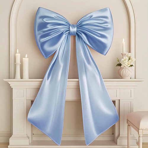 Big Blue Bow | Large Baby Blue Room Decor - 40x24 in Coquette Decorations for Weddings & Parties
