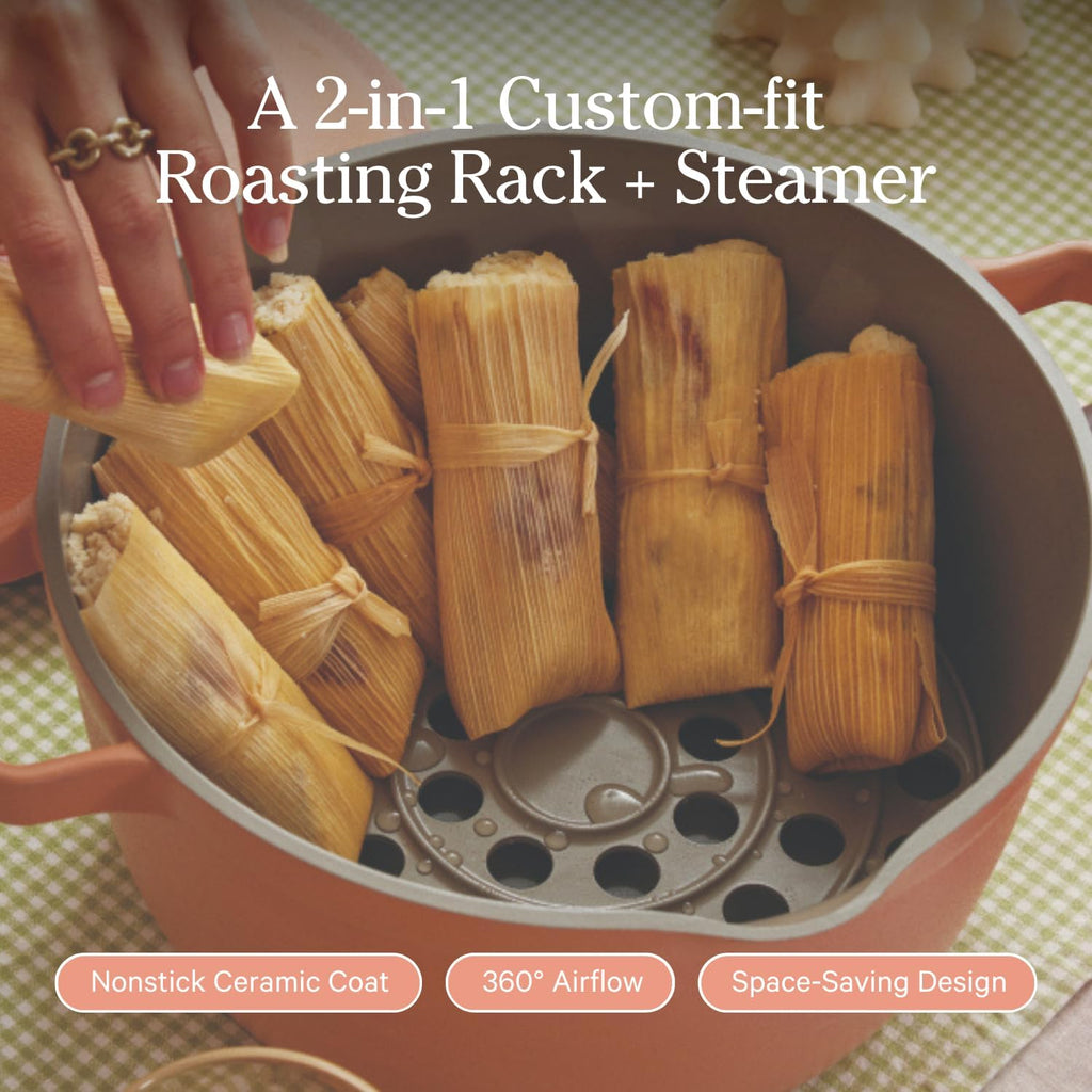 Our Place Perfect Pot Roasting Rack - 2-in-1 Custom-Fit Steamer & Rack | Toxin-Free Ceramic | Char