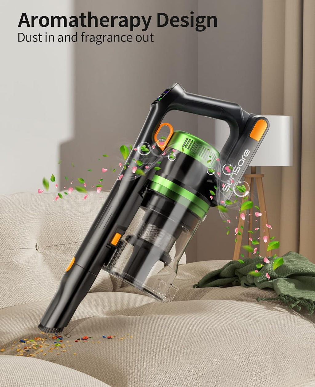 SunSare Cordless Vacuum Cleaner - 55KPa 650W Powerful Suction | 70 Minutes Runtime for Home Use
