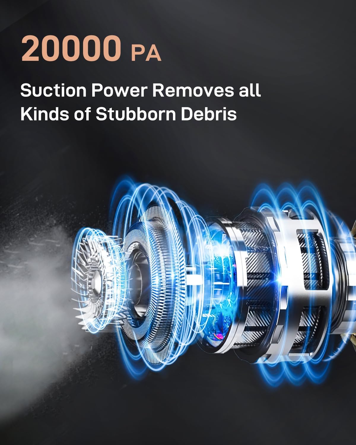 Skiennix Handheld Vacuum | Cordless Car Vacuum with 20000Pa Suction Power - Portable & Rechargeable for Home, Pets & Outdoors