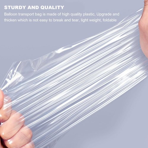 Balloon Transport Bags 8 Pack - Heavy-Duty 98.4"x59" Clear Plastic Bags for Party Decorations