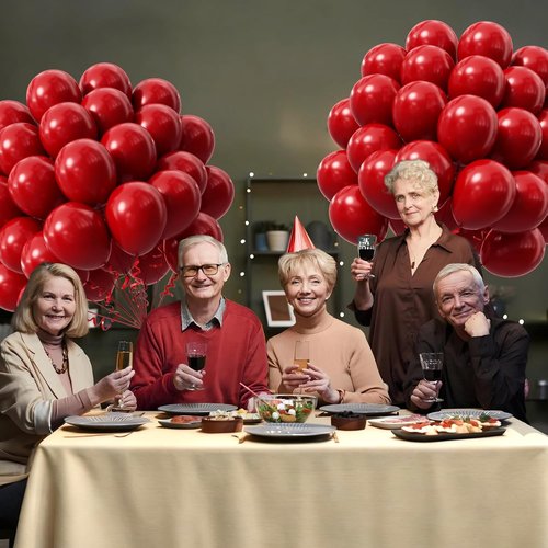 Dark Red Balloons - 12 Inch Latex Balloons | 50 Pack for Bridal Shower & Birthday Party Decorations