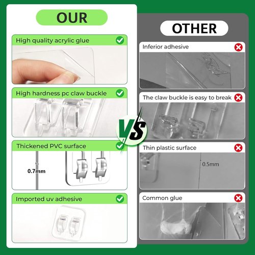 FGSAEOR Heavy-Duty Shower Caddy Adhesive Strips - Waterproof No-Drill Hooks for Bathroom & Kitchen Storage