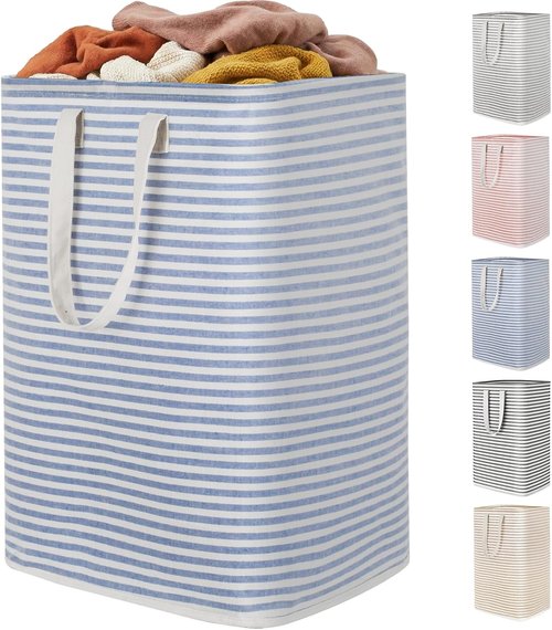 Lifewit 80L Collapsible Laundry Basket - Waterproof Hamper with Reinforced Handles | Blue