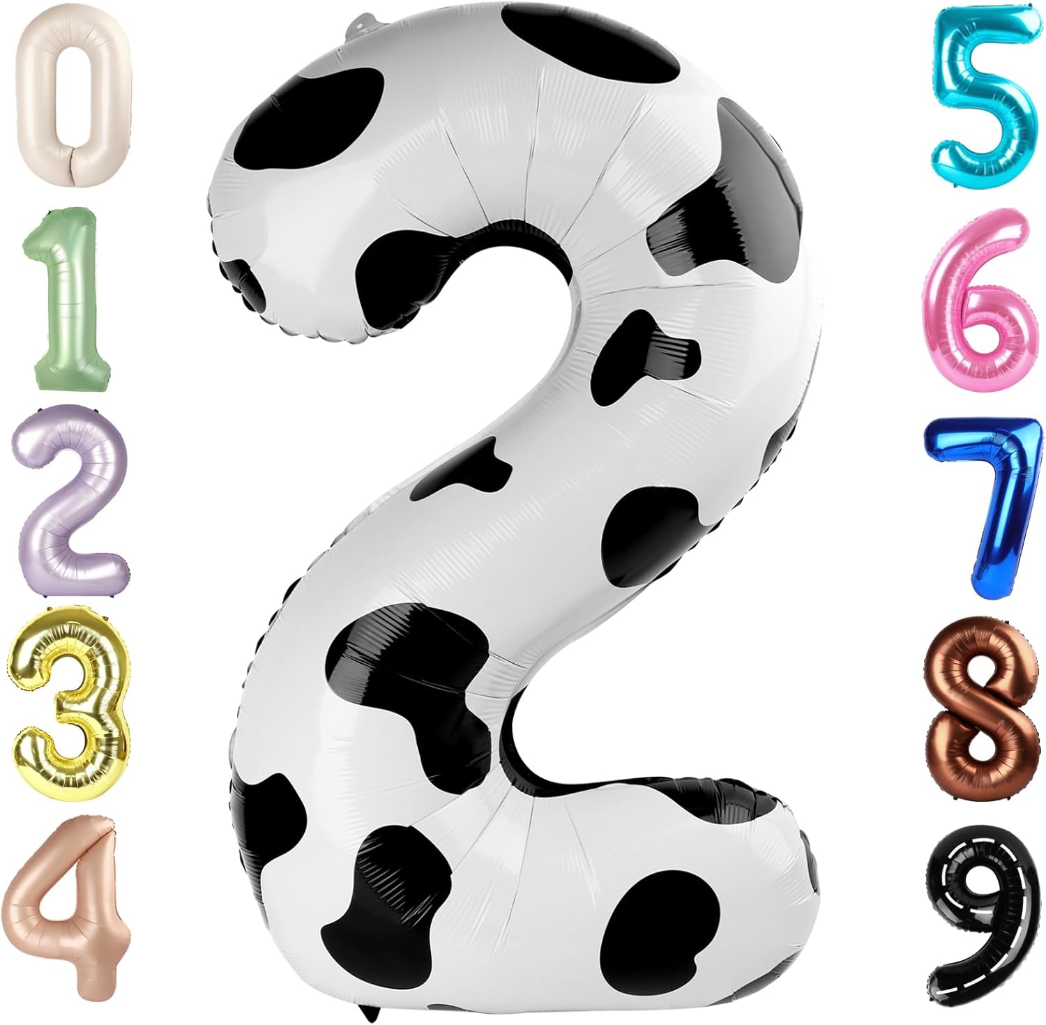 Skiennix 40-Inch White & Black Number Balloons - Perfect for 2nd, 12th, 21st Birthday Celebrations & Events