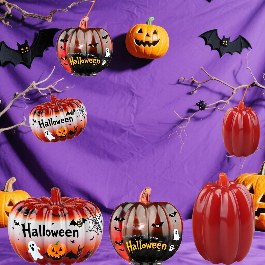 Skiennix 3D Pumpkin Resin Molds - 3-Pack Silicone Molds for Epoxy, Soap, and Candle Making | Halloween Decor