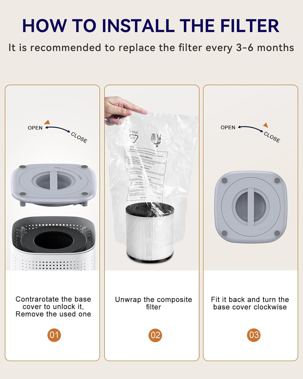 Tailulu H13 True HEPA Air Purifier - Quiet 15dB for Large Rooms up to 1500ft² | Ideal for Pets, Dust, Odor, and Smoke