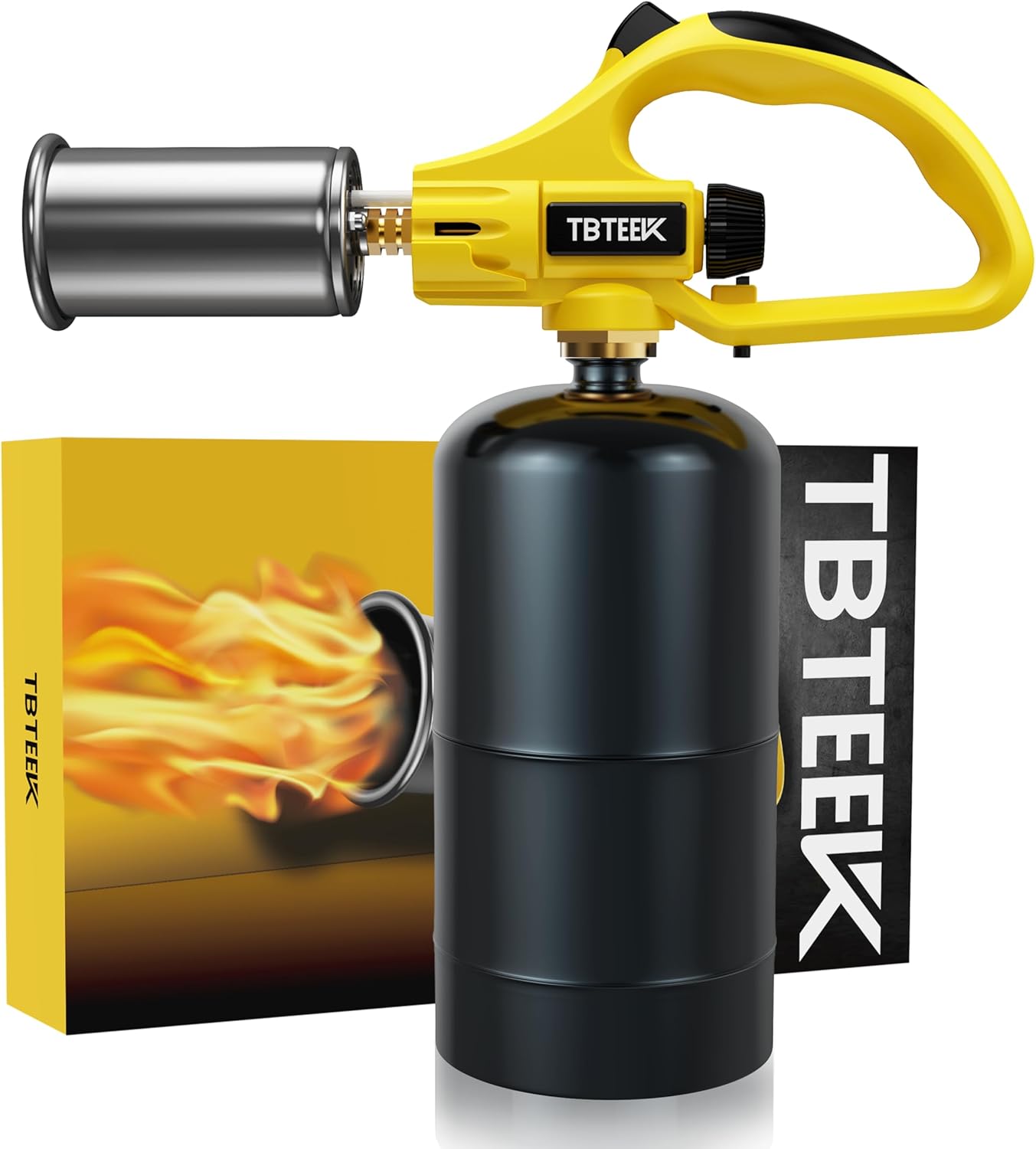 TBTEEK Propane Torch Head - Adjustable Flame Cooking Torch for BBQ, Searing Steak & Creme Brulee (Tank Not Included)