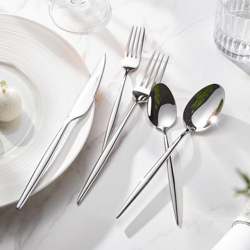 KINGSTONE 60-Piece Silverware Set | Premium 18/10 Stainless Steel Flatware for Home & Weddings