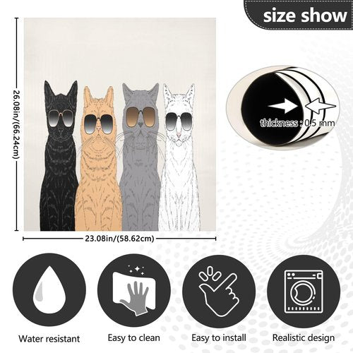 Cat Print Dishwasher Magnet Cover 23x26 inch,Decorative Dishwasher Magnet Cover Cat Pattern Refrigerator Magnetic Sticker Cover