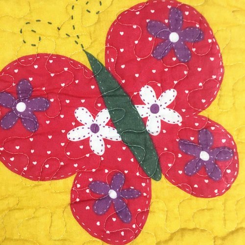 ABREEZE Cotton Quilt Butterfly and Heart Bedspread Toddlers and Baby Quilt Nursery Bed Blankets Throw Blanket for Girl's Bed Choice 43" X 51"