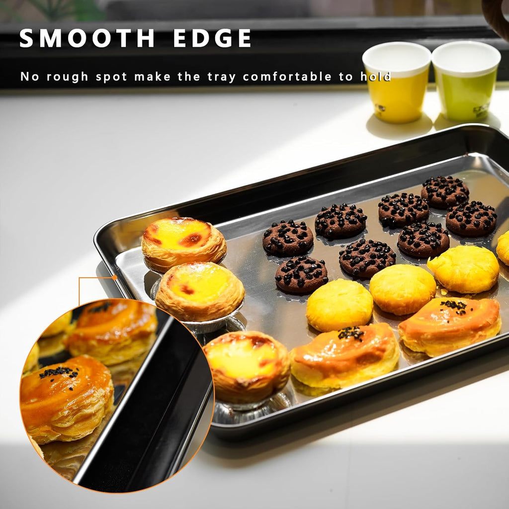 Stainless Steel Baking Sheets by [Brand Name] - Non-Stick, Warp-Resistant & Dishwasher Safe | 9/12/16 Inch