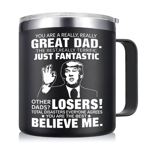 Abledn Christmas for Dad Gifts - You're A Really Great Dad Coffee Mug - Funny Birthday Gifts for Men Fathers Husband and Grandpa from Daughter, Son (14oz, Black)