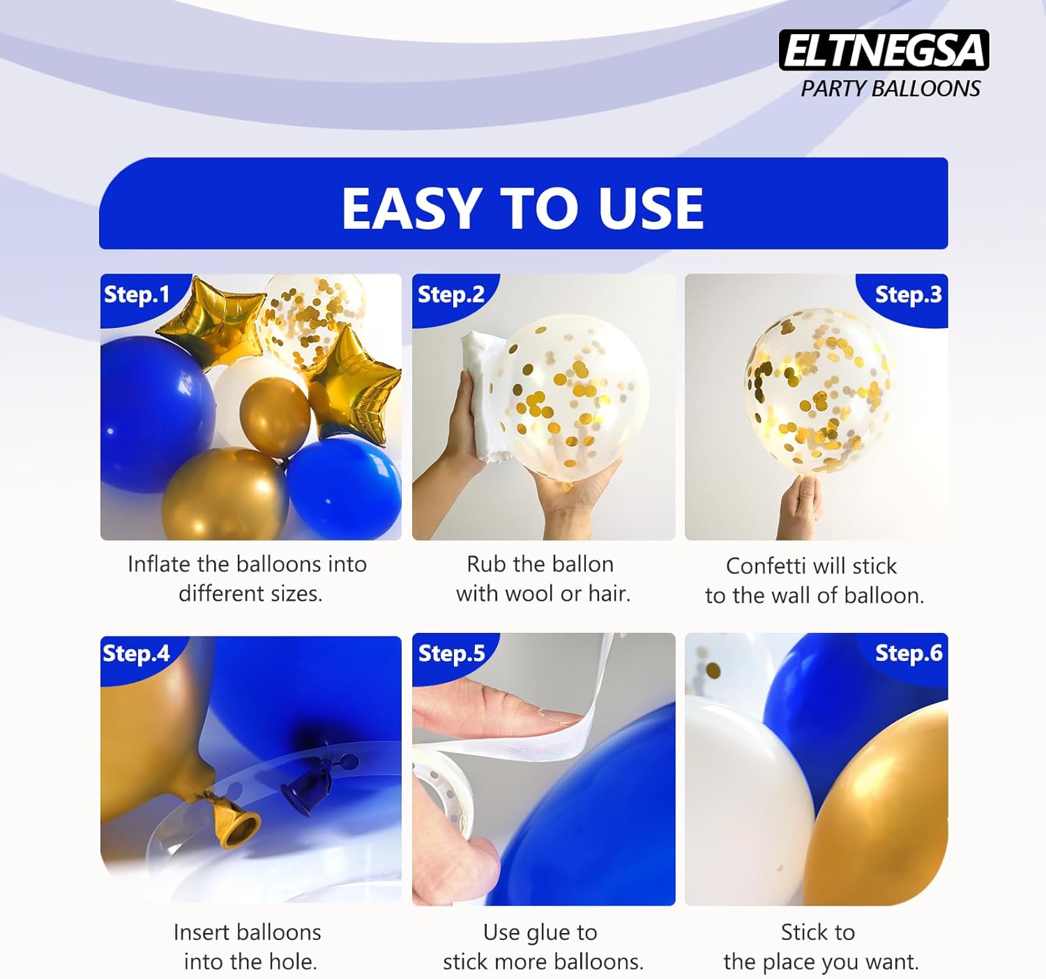 Royal Blue & Gold Balloon Arch Garland Kit by [Brand Name] - 187PCS for Baby Showers, Weddings & Parties