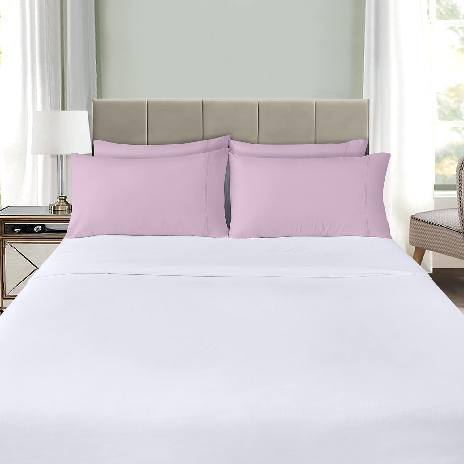 Utopia Bedding Queen Pillow Cases - 4 Pack Soft Brushed Microfiber - Fade Resistant 20 x 30 Inches | Lavender