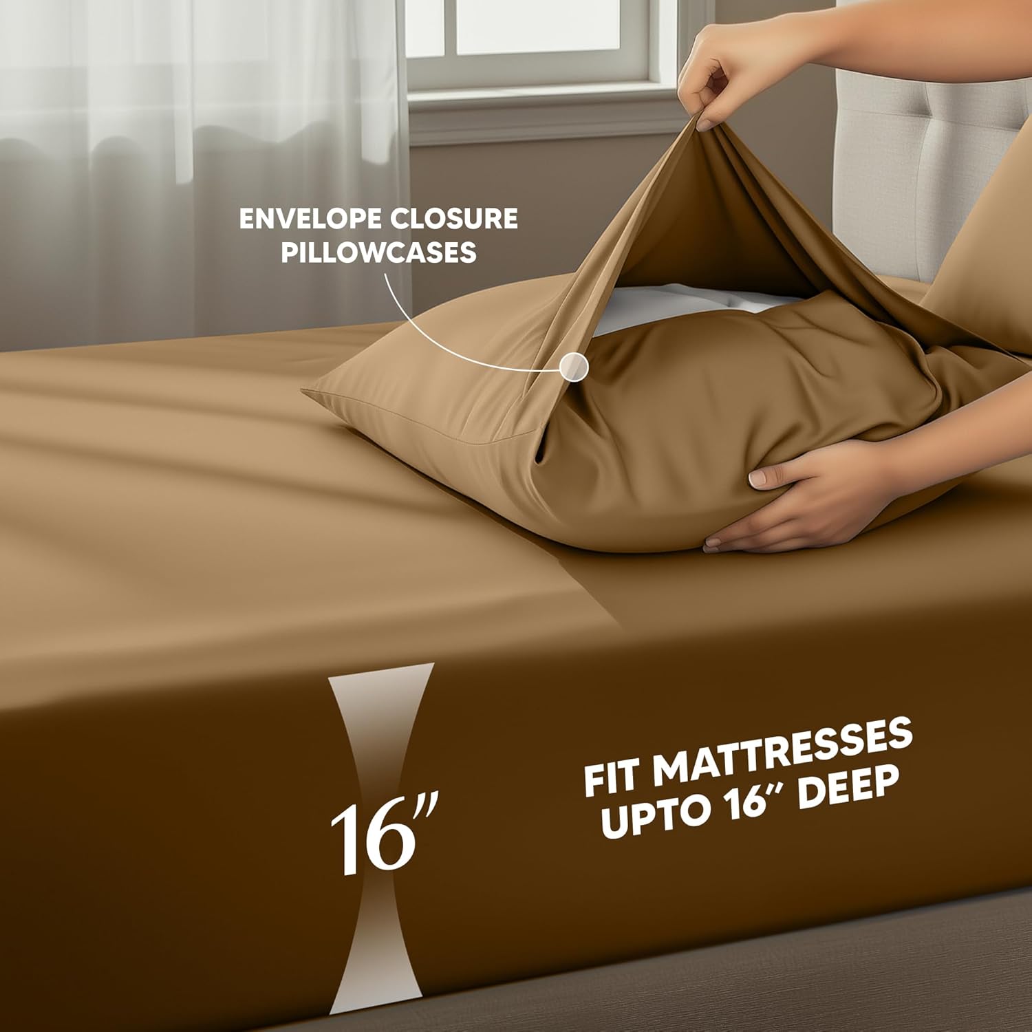 Utopia Bedding Twin Sheet Set - Soft & Breathable Microfiber, 3-Piece Bed Sheets, Oeko Tex Certified (Mocha)