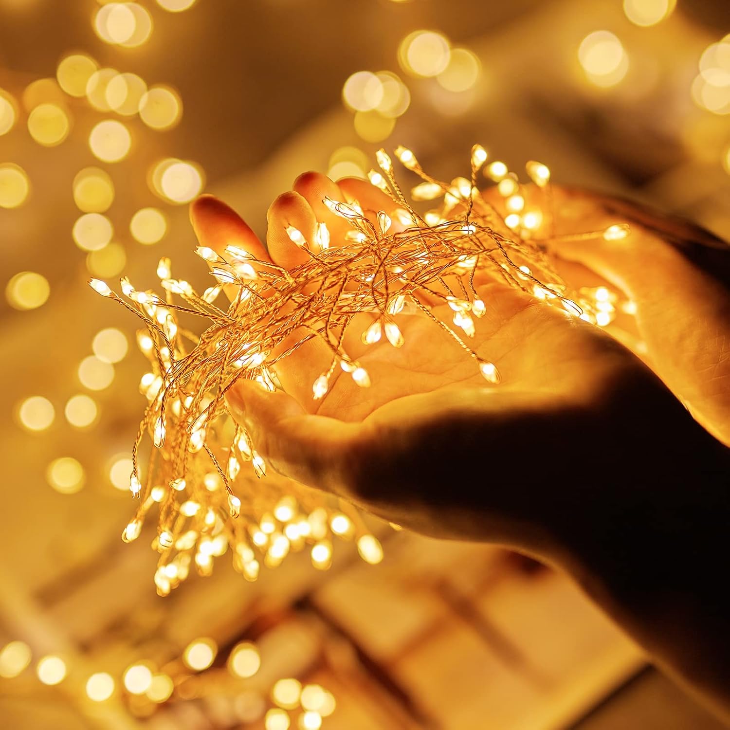Skiennix Fairy Lights - 10Ft 200LED Waterproof Copper Wire String Lights for Bedroom & Wedding Decor - Warm White