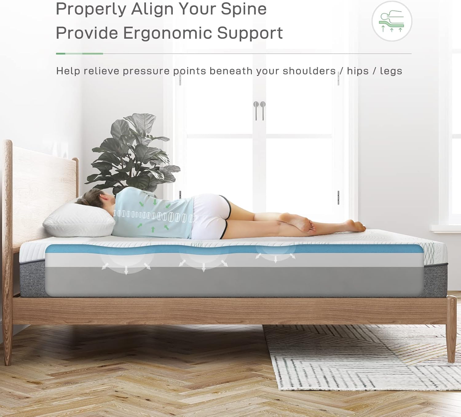 Novilla Gel Memory Foam Mattress - 10-Inch California King Size | Pressure Relieving, CertiPUR-US Certified