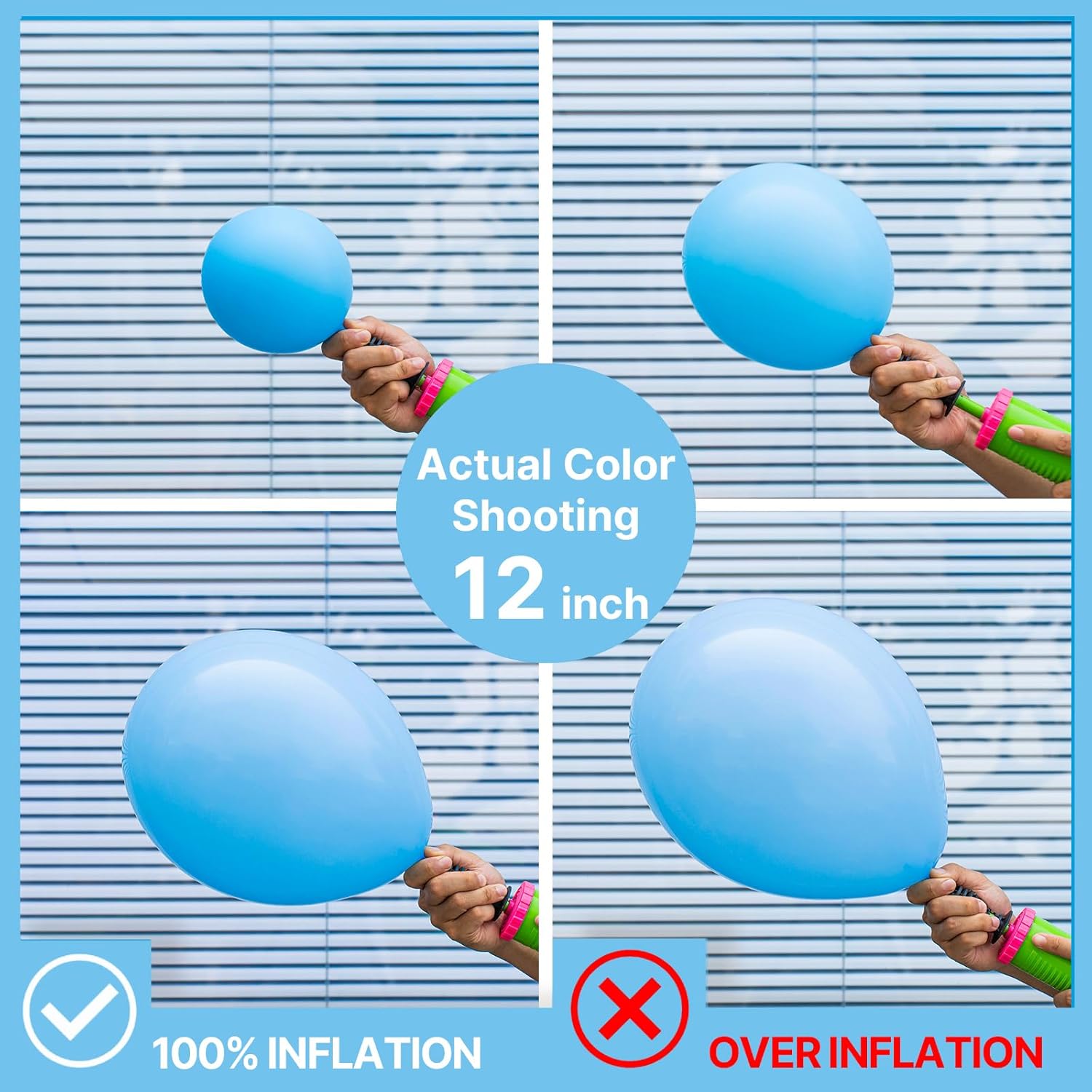 PartyWoo Light Blue Balloons - 50pcs 12 Inch Pastel Latex Helium Balloons for Baby Shower & Parties