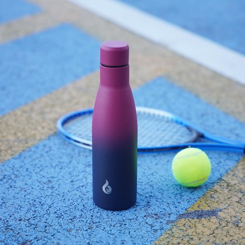 BJPKPK Insulated Water Bottle 17oz Stainless Steel Water Bottles Diashwasher Safe Reusable Metal Thermal Keep Cold and Hot,Charming Black Red