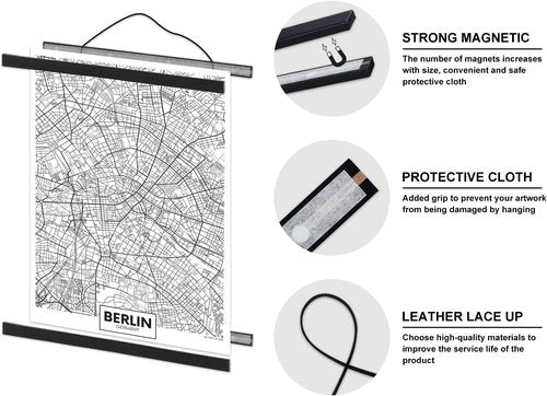 Magnetic Light Wood Poster Frame by [Brand Name] - Perfect for 10x14, 10x15, 10x13 Photos | Black, 1 Pack