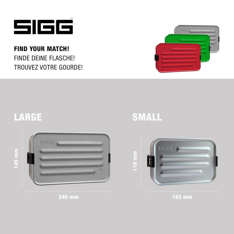 SIGG - Metal Lunch Box Plus - Food Container with Compartments - Swiss Design - Dishwasher Safe - Ultra Light - S/L