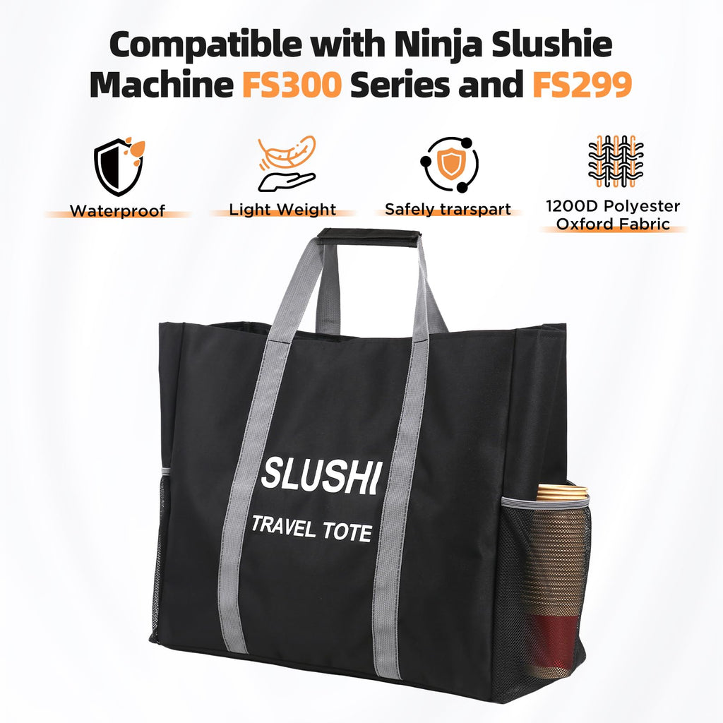 TheClouds Travel Party Tote for Ninja Slushi Machine FS301 & FS300, Slushie Carrying Bag, Accessories for Ninja Slushie,Bottom support, Made of premium Oxford cloth Black