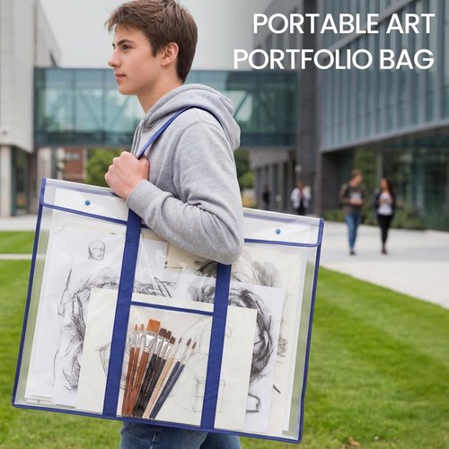 GAMENOTE Large Poster Storage Bags - 2 Pack Art Portfolio Holders for Classroom Organization (31.5"×25.5")