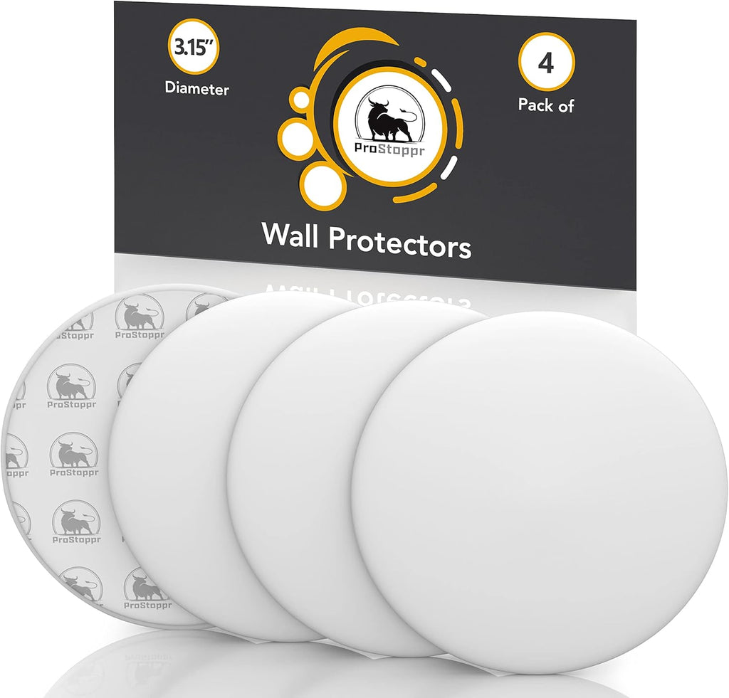 Skiennix Door Stoppers - Large 3.15" Silicone Wall Protectors | Strong Adhesive & Shock Absorbent - 4 Pack - White