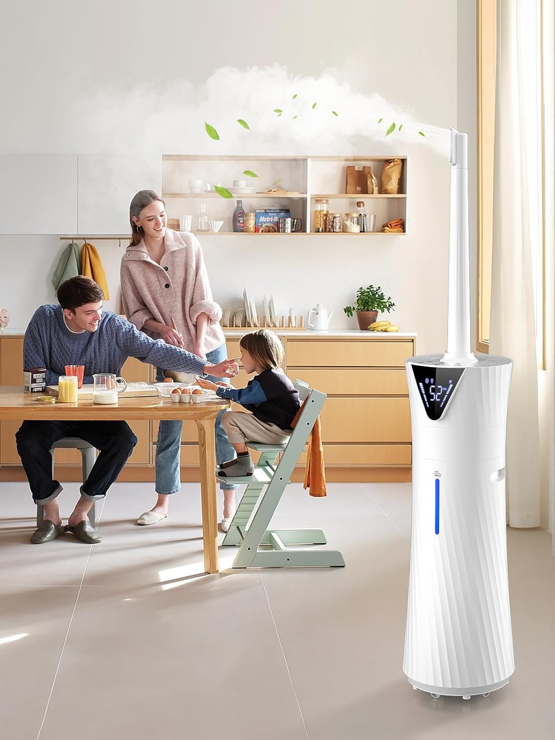 Skiennix 17L Ultrasonic Cool Mist Humidifier - Smart, Quiet, 2000ft² Coverage, 56H Runtime, White