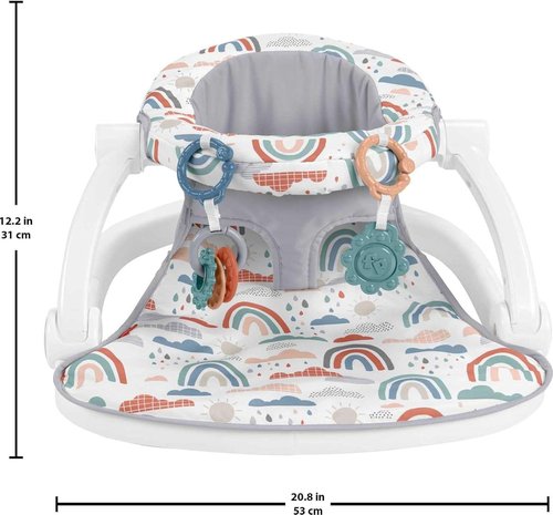 Fisher-Price Portable Baby Chair - Sit-Me-Up Floor Seat with Developmental Toys | Rainbow Showers